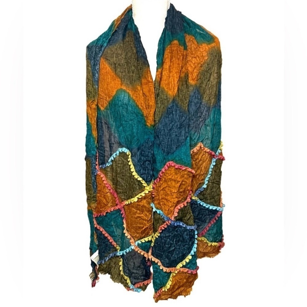 Chico's Multi Color Patchwork Scarf NWT - image 3
